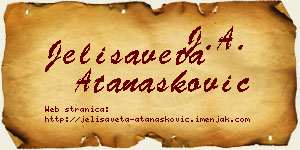 Jelisaveta Atanasković vizit kartica